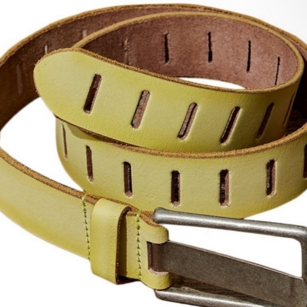 Free People We the Free Jona Leather Belt in Key Lime